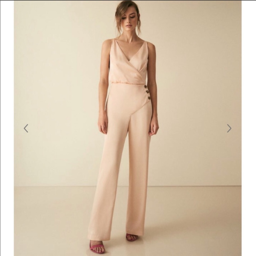 New w/o tags Reiss light pink wide leg jumpsuit 2